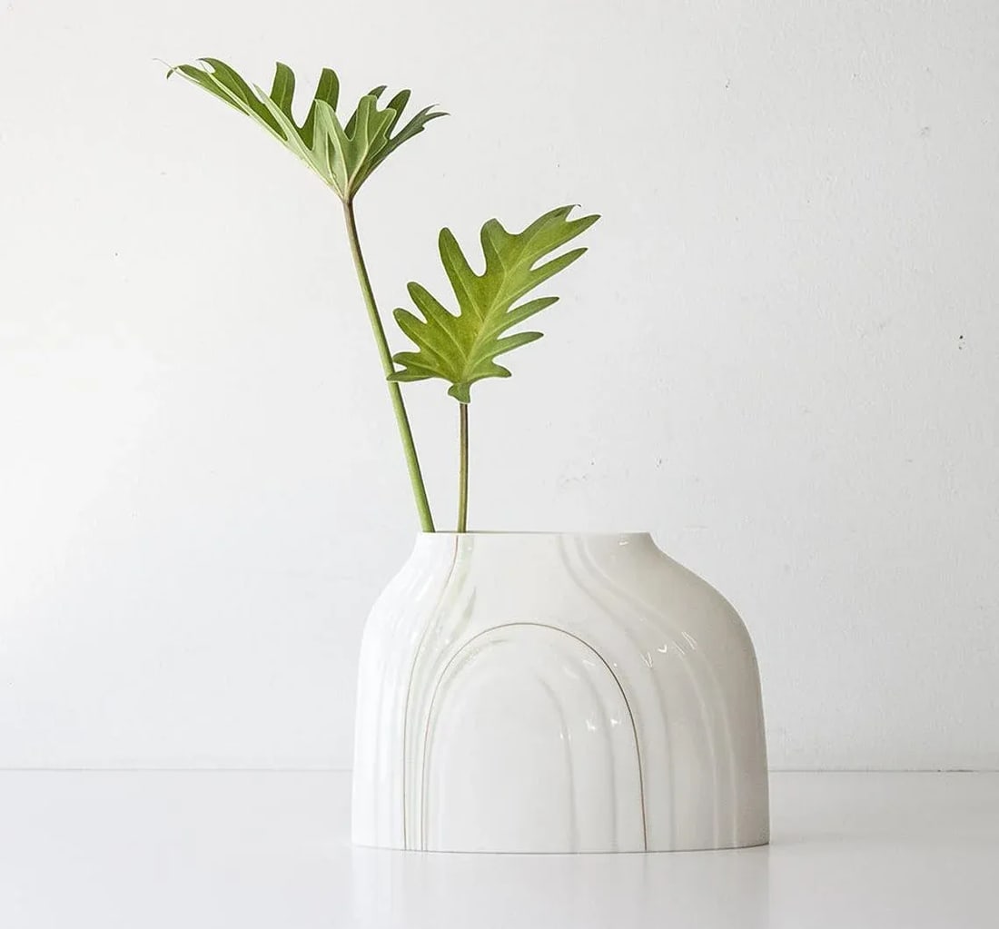 Vintage Royal Doulton Impressions Low Cypress Vase by Gerald Gulotta - 9