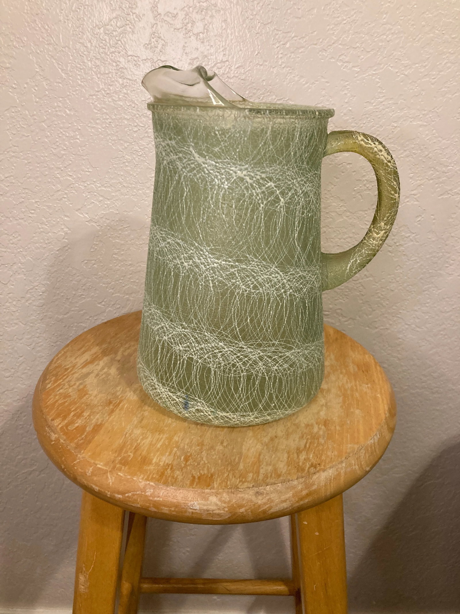 1960s Color Craft Green Spaghetti String Pitcher - 2