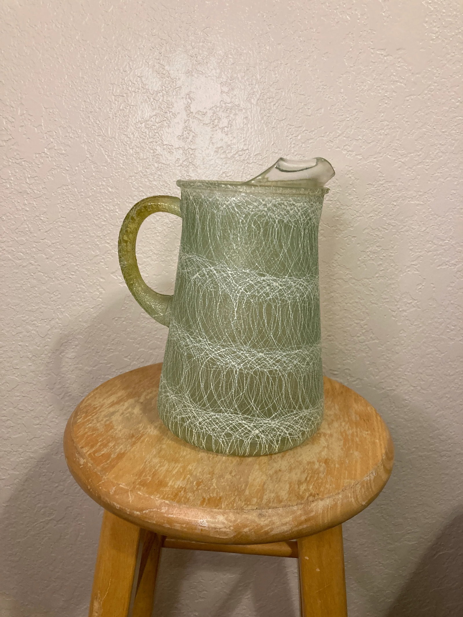 1960s Color Craft Green Spaghetti String Pitcher - 7
