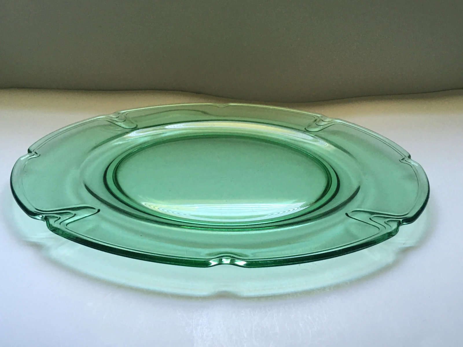 1930's Duncan Miller "Puritan "Green Glass Platter - 10