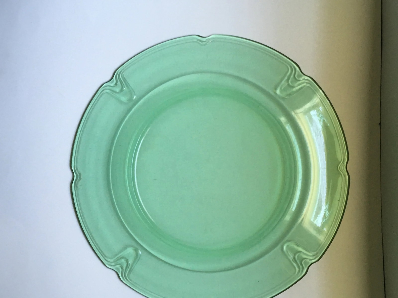 1930's Duncan Miller "Puritan "Green Glass Platter - 11