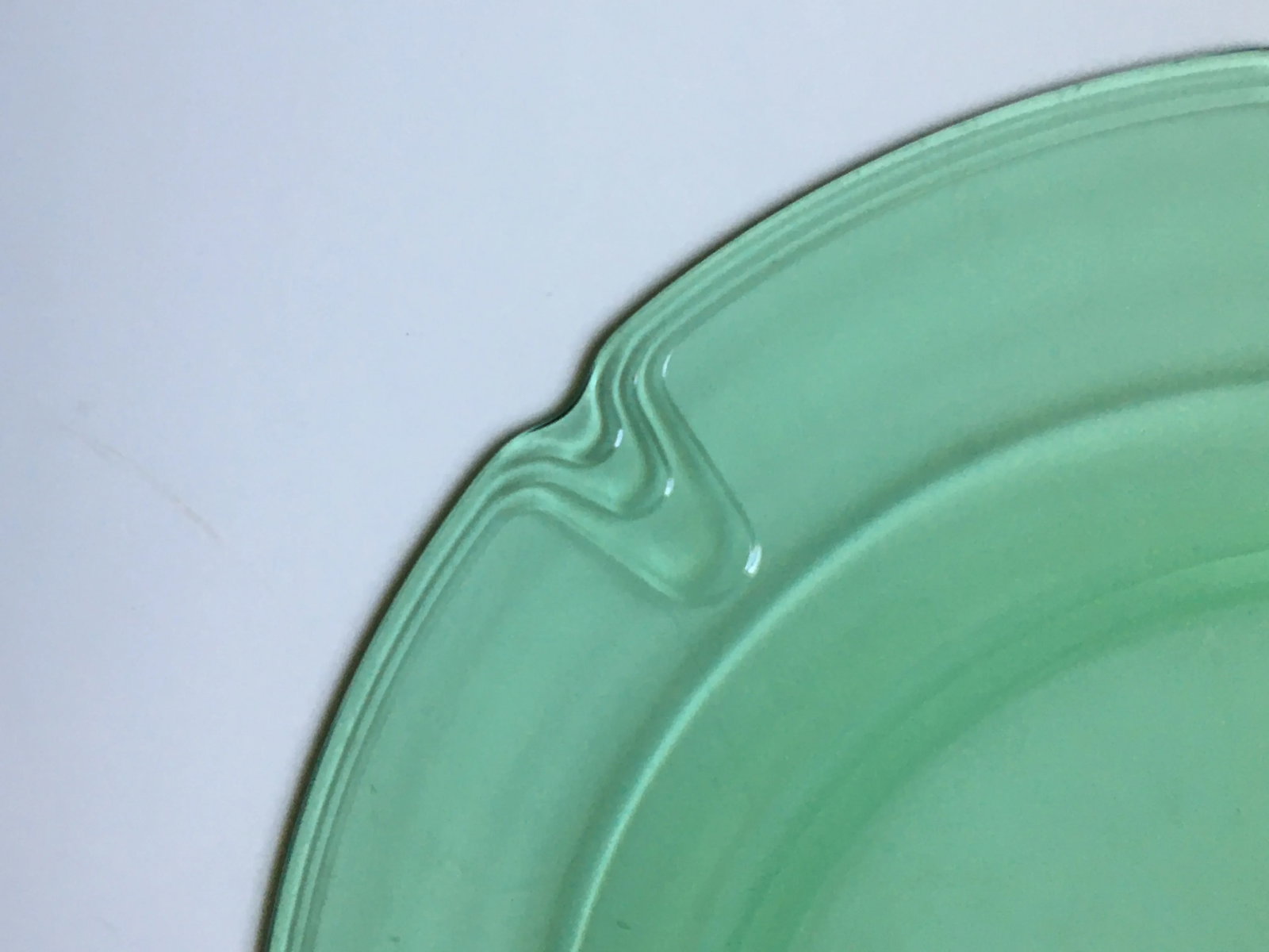 1930's Duncan Miller "Puritan "Green Glass Platter - 12