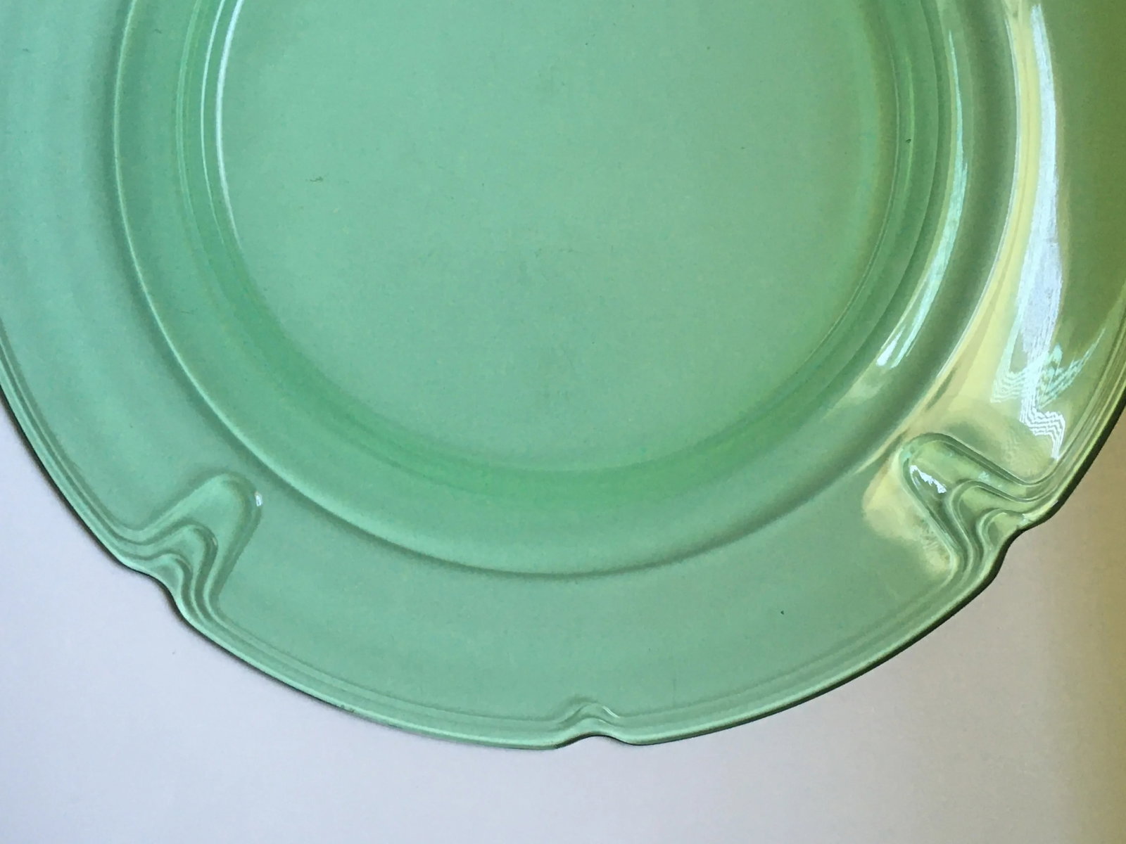 1930's Duncan Miller "Puritan "Green Glass Platter - 7