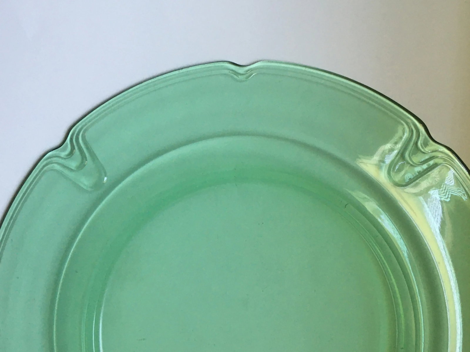 1930's Duncan Miller "Puritan "Green Glass Platter - 8