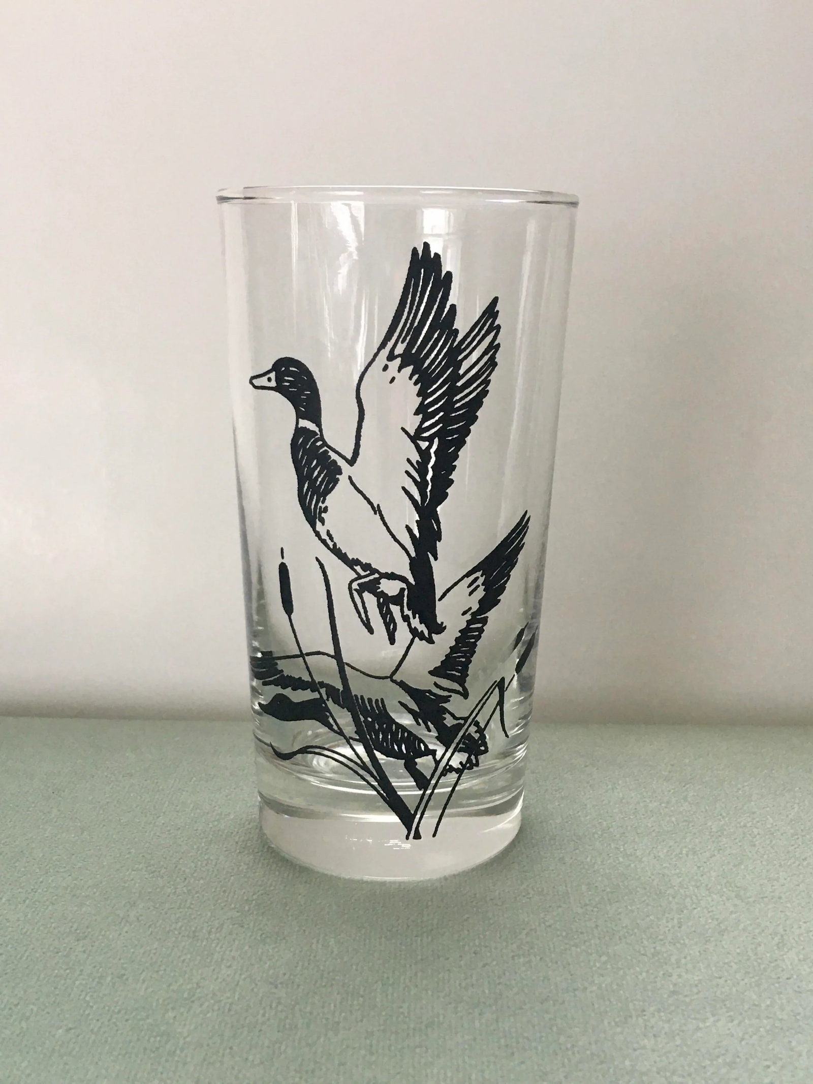 1960's Libbey Black Duck Pressed Glass Tumblers- Set of 5 - 5