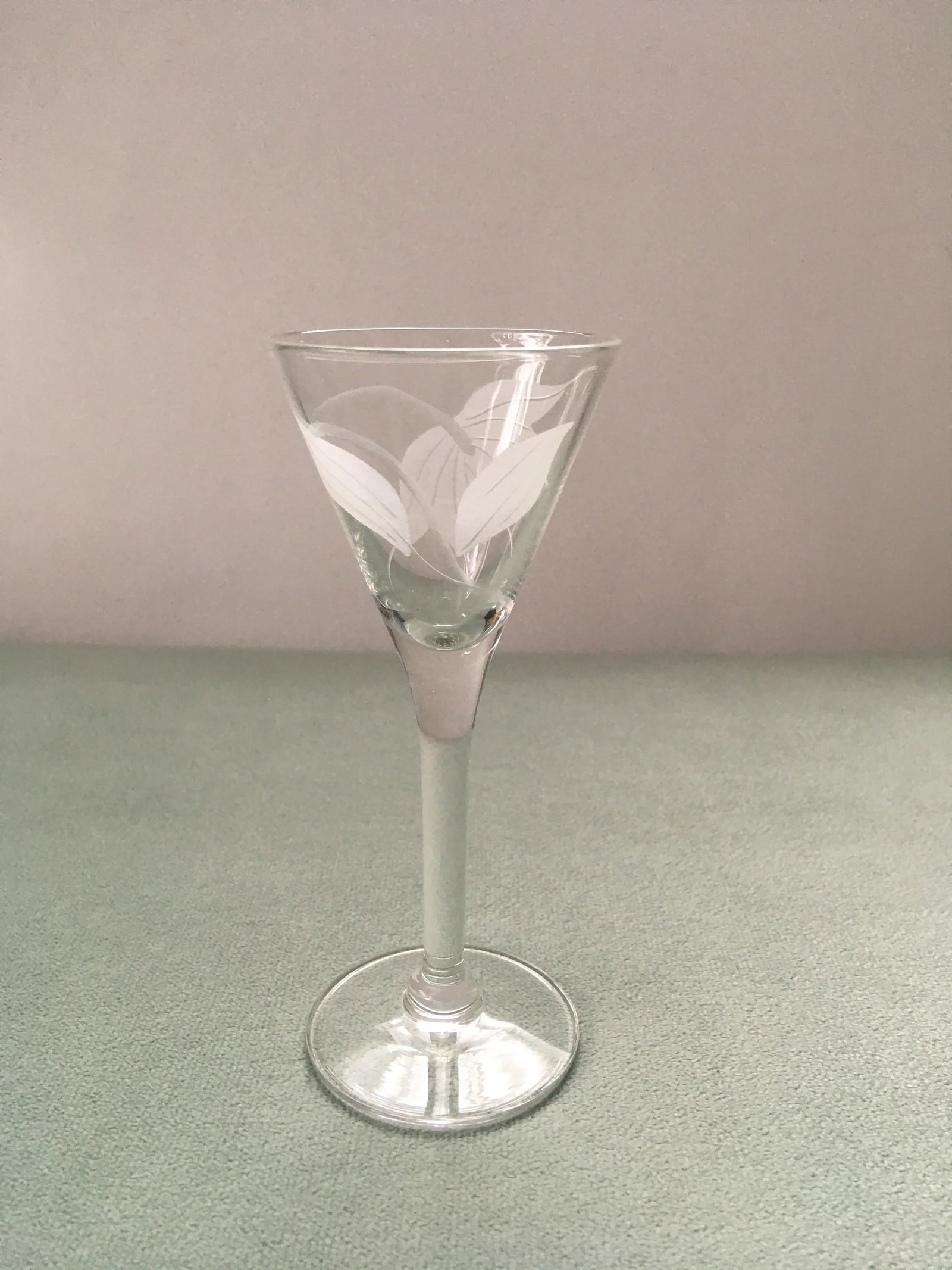 Late 20th Century Floral Frosted Glass Liqueur Glasses- Set of 4 - 8