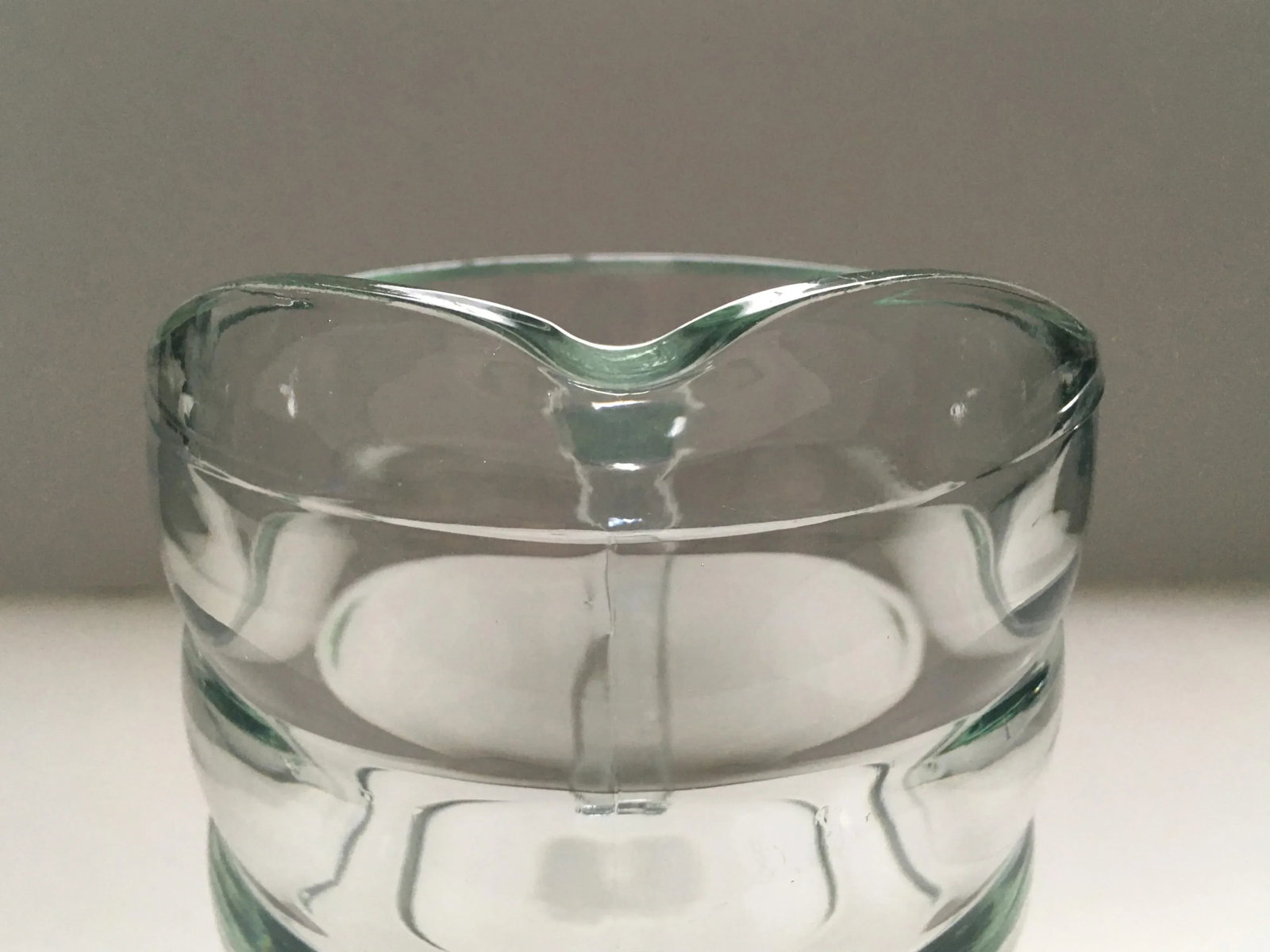 Vintage Art Deco Ringed Glass Pitcher - 5