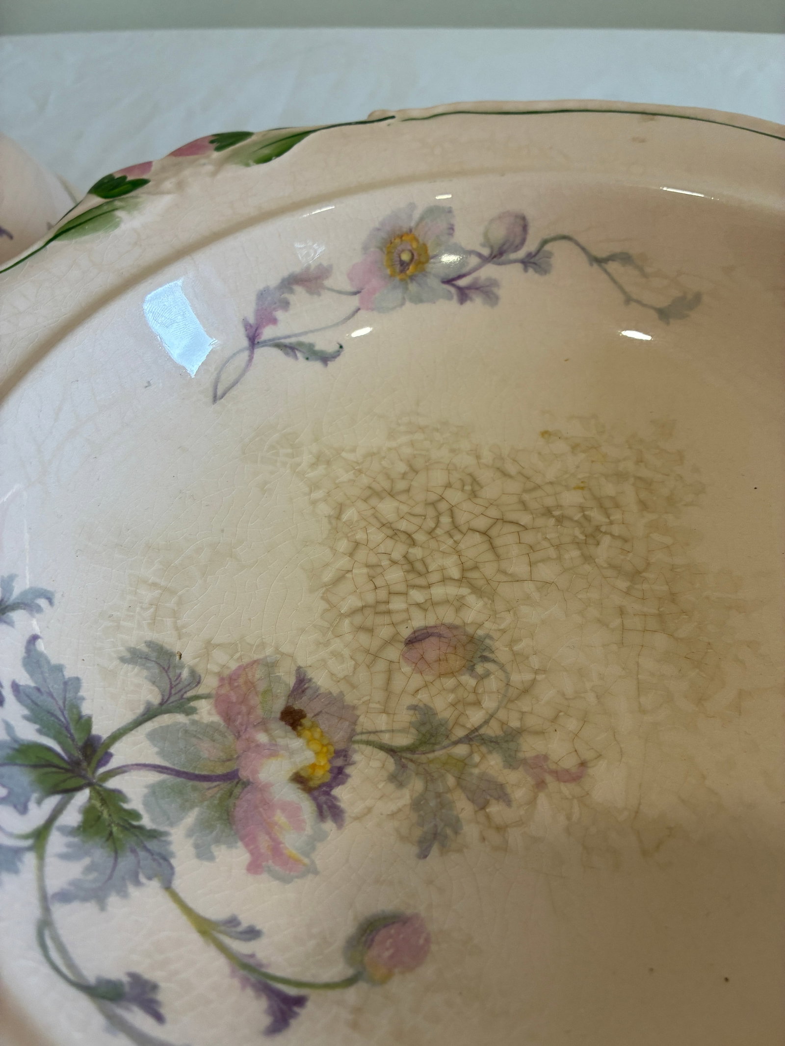 Early 1900's Steubenville Rose Dawn Pink Serving Dish With Lid - 14