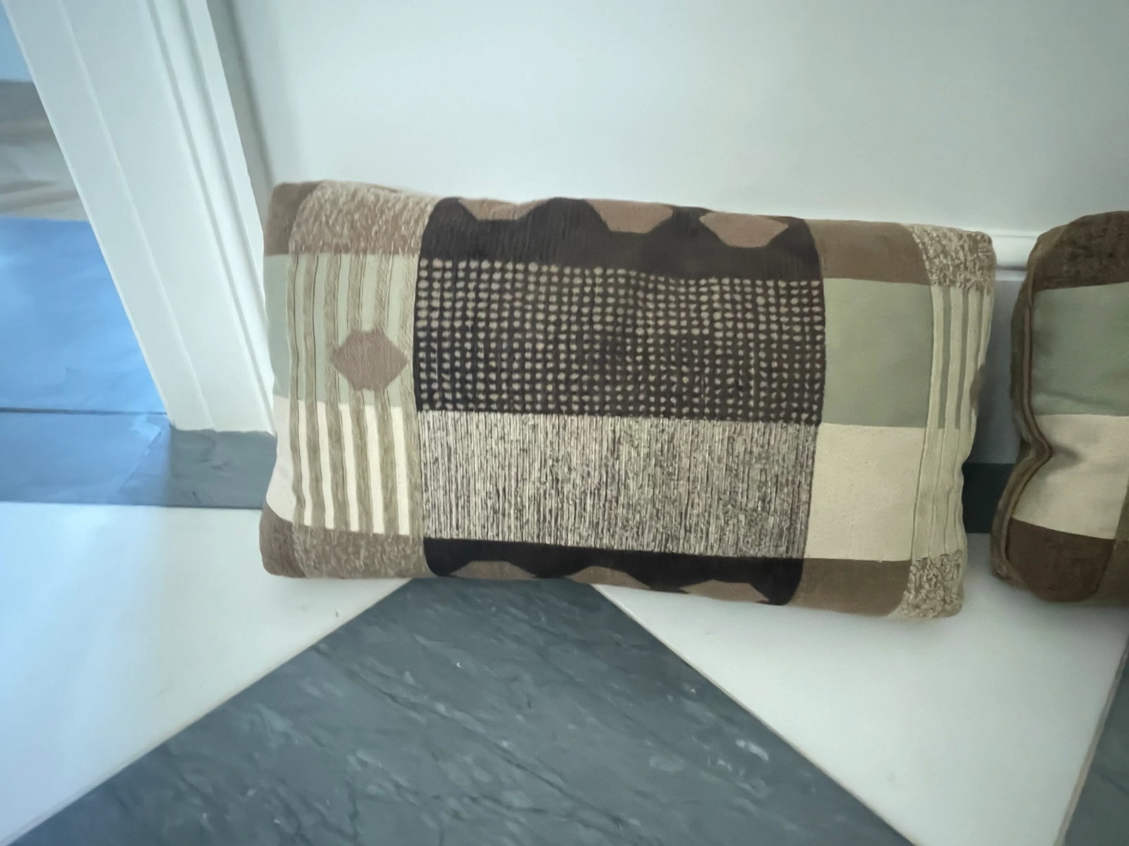 Pair of Vintage Kidney Pillows - 5