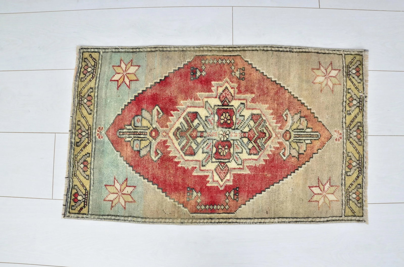 1960s Oushak Nomadic Handmade Small Rug - 2
