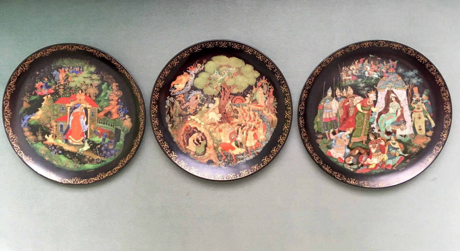 Vintage Tianex Fairytale Themed Decorative Plates- Set of 3 - 13