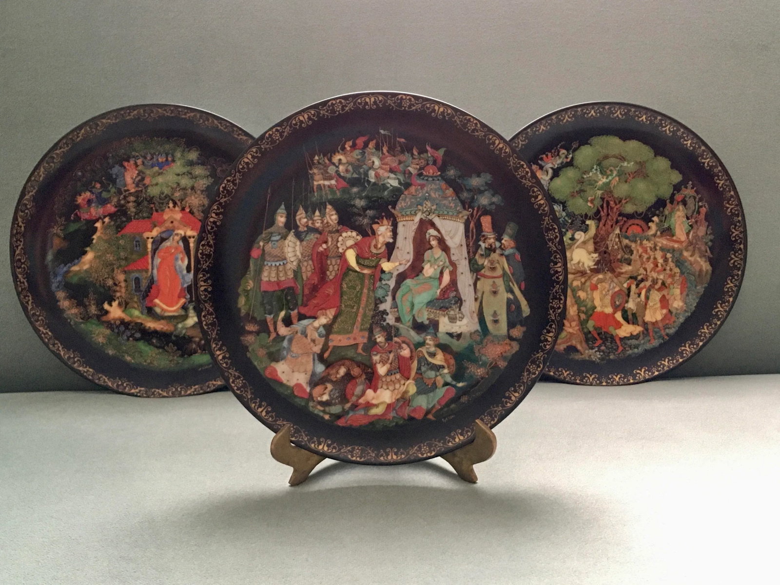 Vintage Tianex Fairytale Themed Decorative Plates- Set of 3 - 3