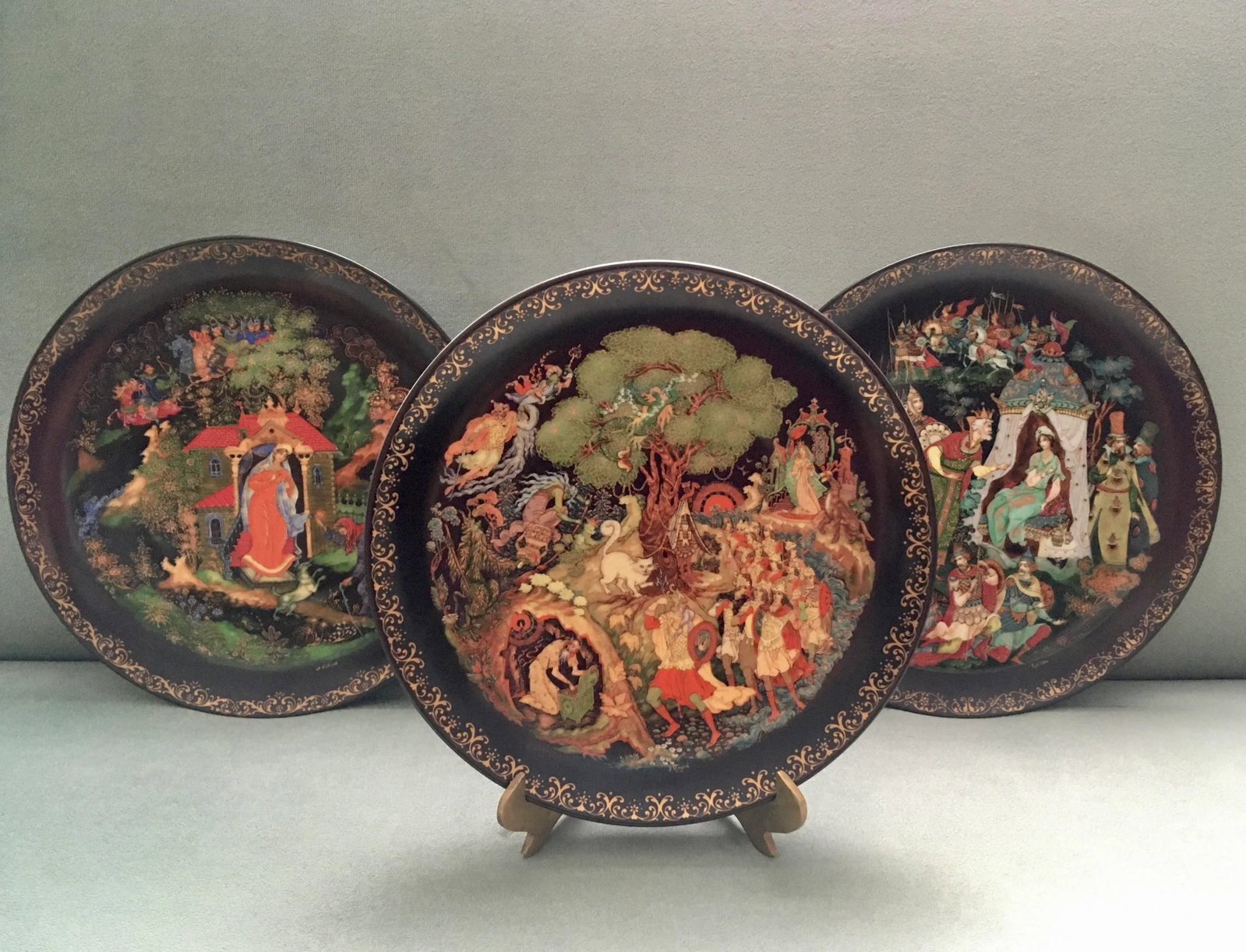 Vintage Tianex Fairytale Themed Decorative Plates- Set of 3 - 4