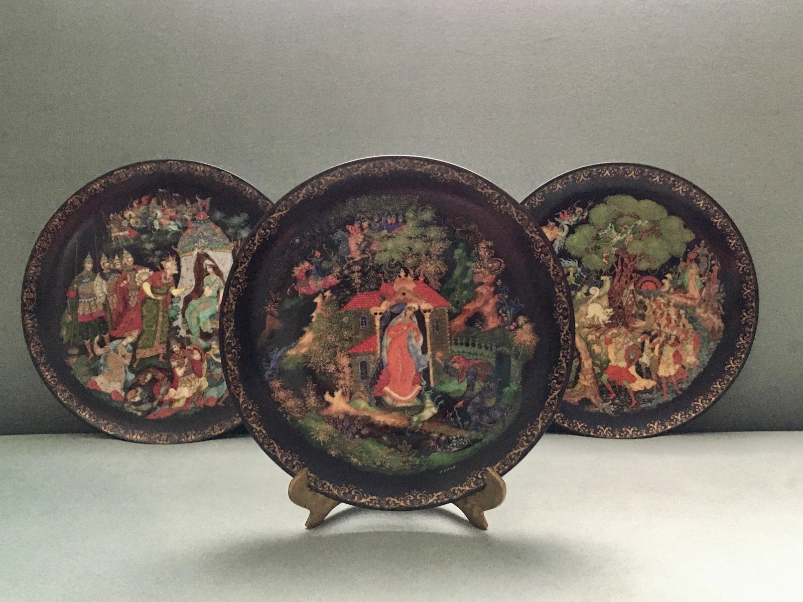 Vintage Tianex Fairytale Themed Decorative Plates- Set of 3 - 5