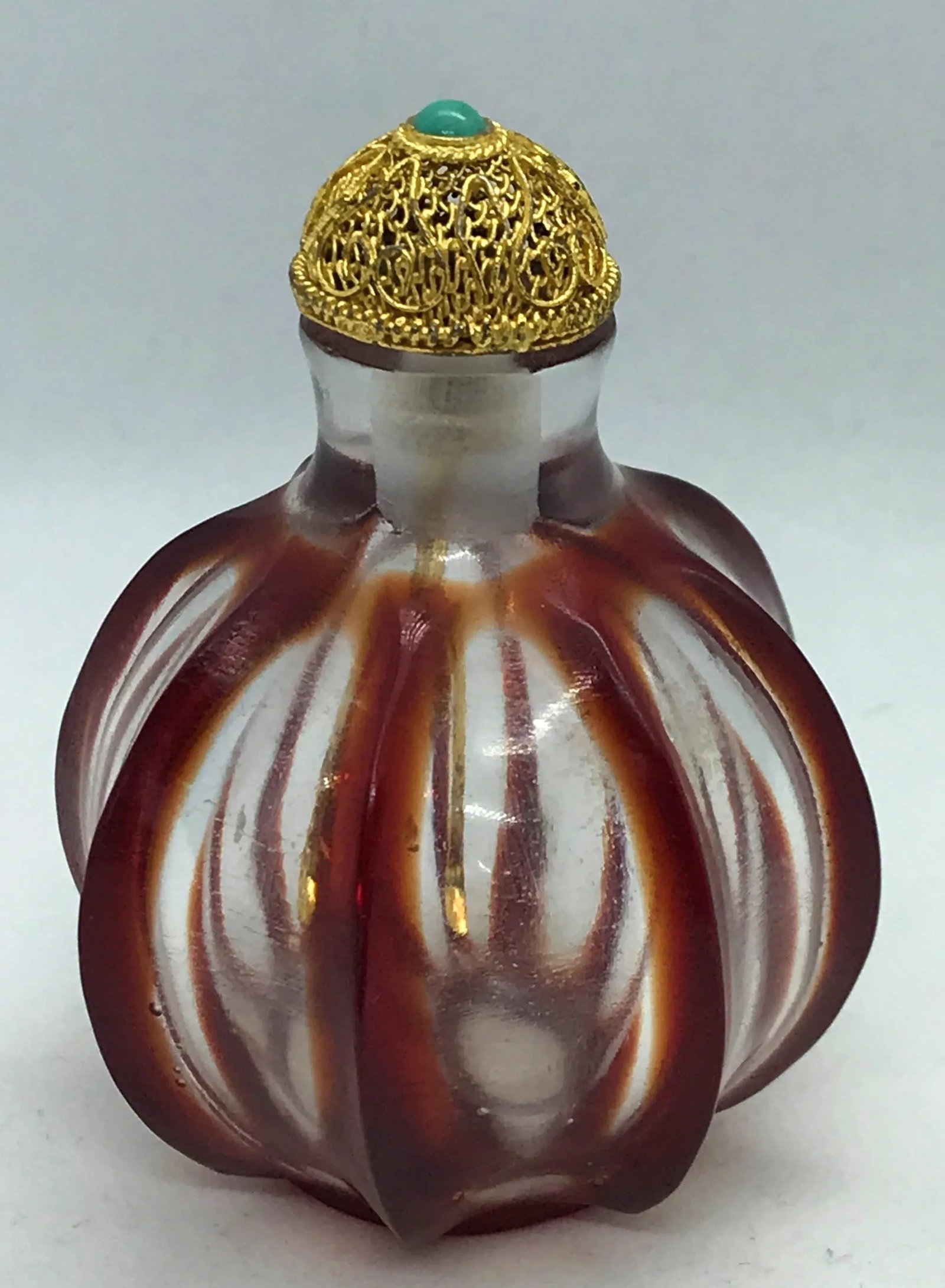 Vintage Early 20th Century Red Beijing Glass Bottle - 12