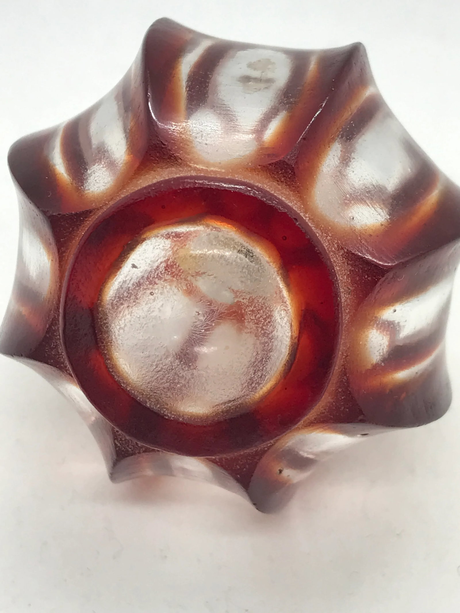 Vintage Early 20th Century Red Beijing Glass Bottle - 5