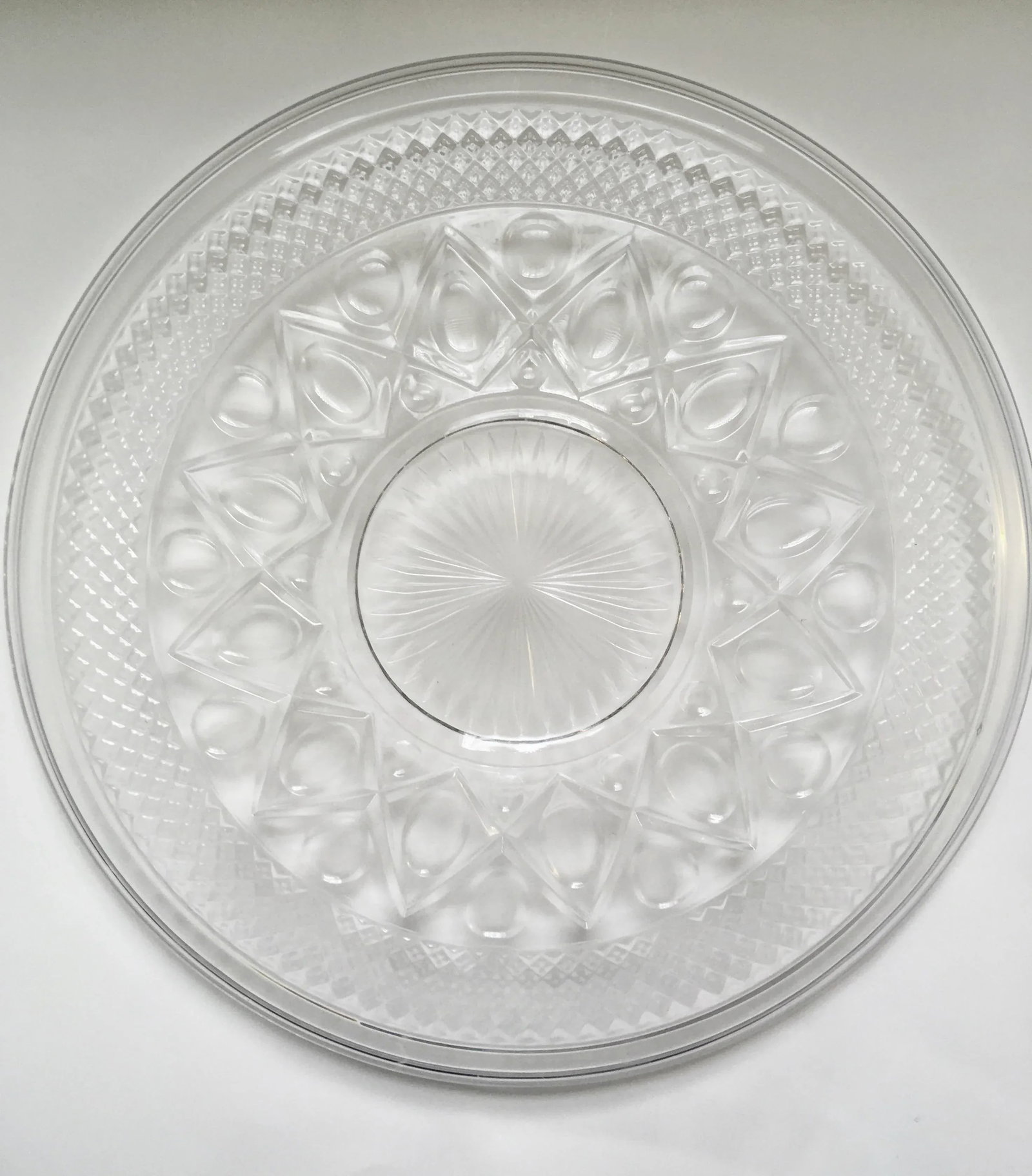 1940s Imperial Glass Company "Cape Cod" Salad Bowl & Sandwich Platter Set- 2 Pieces - 10