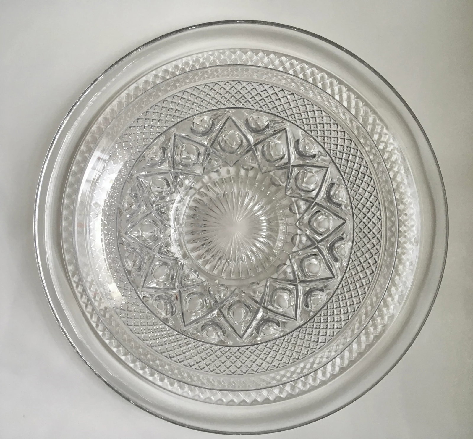 1940s Imperial Glass Company "Cape Cod" Salad Bowl & Sandwich Platter Set- 2 Pieces - 12