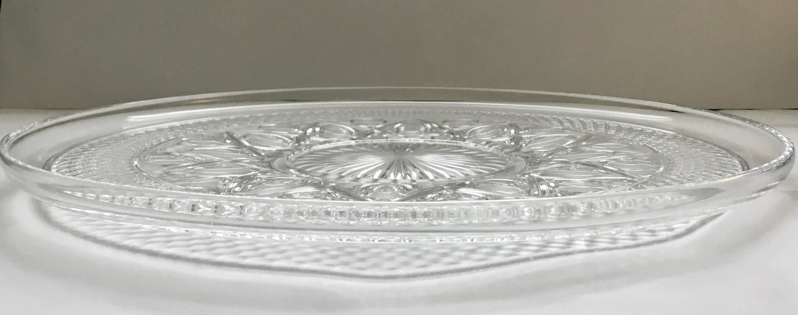 1940s Imperial Glass Company "Cape Cod" Salad Bowl & Sandwich Platter Set- 2 Pieces - 9
