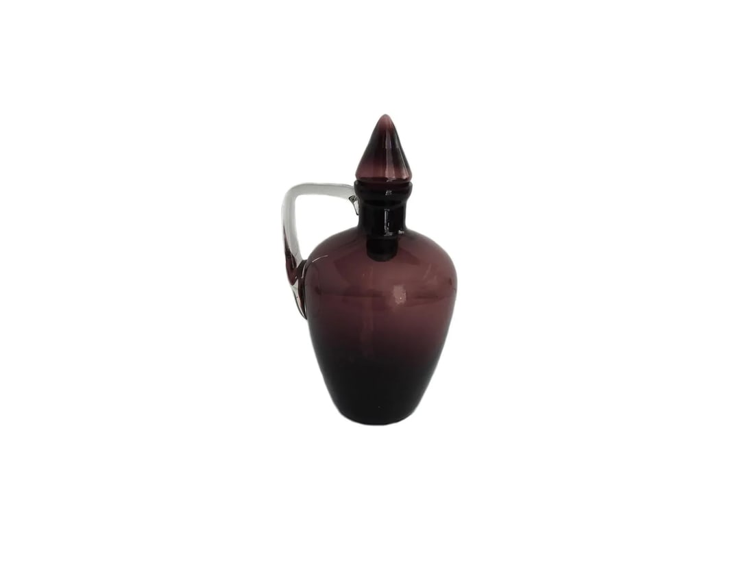 Amethyst Glass Jar Decanter With Handle Italy 1960s - 2