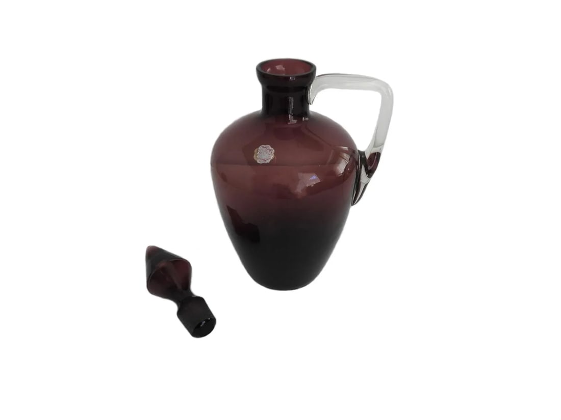 Amethyst Glass Jar Decanter With Handle Italy 1960s - 4