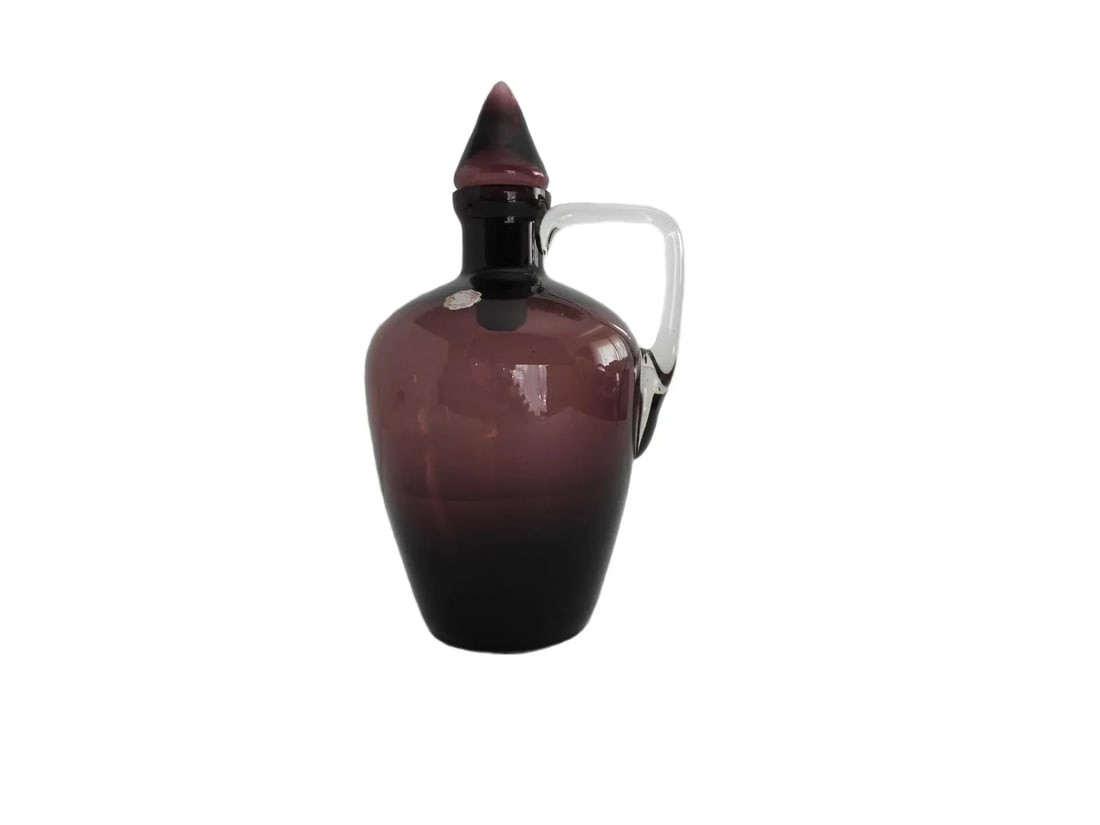 Amethyst Glass Jar Decanter With Handle Italy 1960s - 7