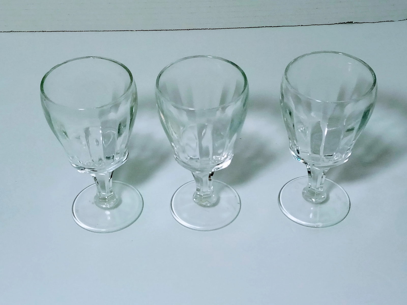 1950s Vertical Optic Tulip Design Cordial Glasses- Set of 3 - 2