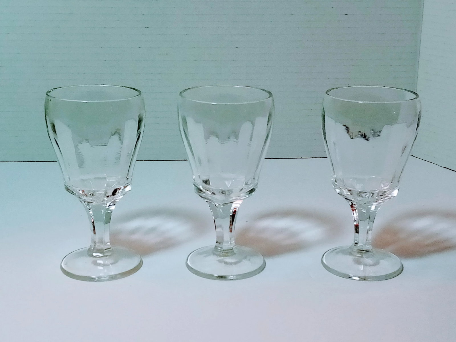 1950s Vertical Optic Tulip Design Cordial Glasses- Set of 3 - 6