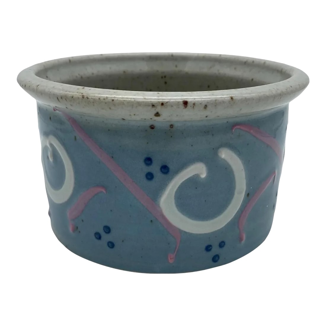 Vintage Studio Pottery Bowl: Gorgeous pastel pottery from the 80s by Cunningham Pottery. Signed at the bottom. Perfect for flowers or plants; would be so pretty in the kitchen for table decoration or as a serving bowl; on your