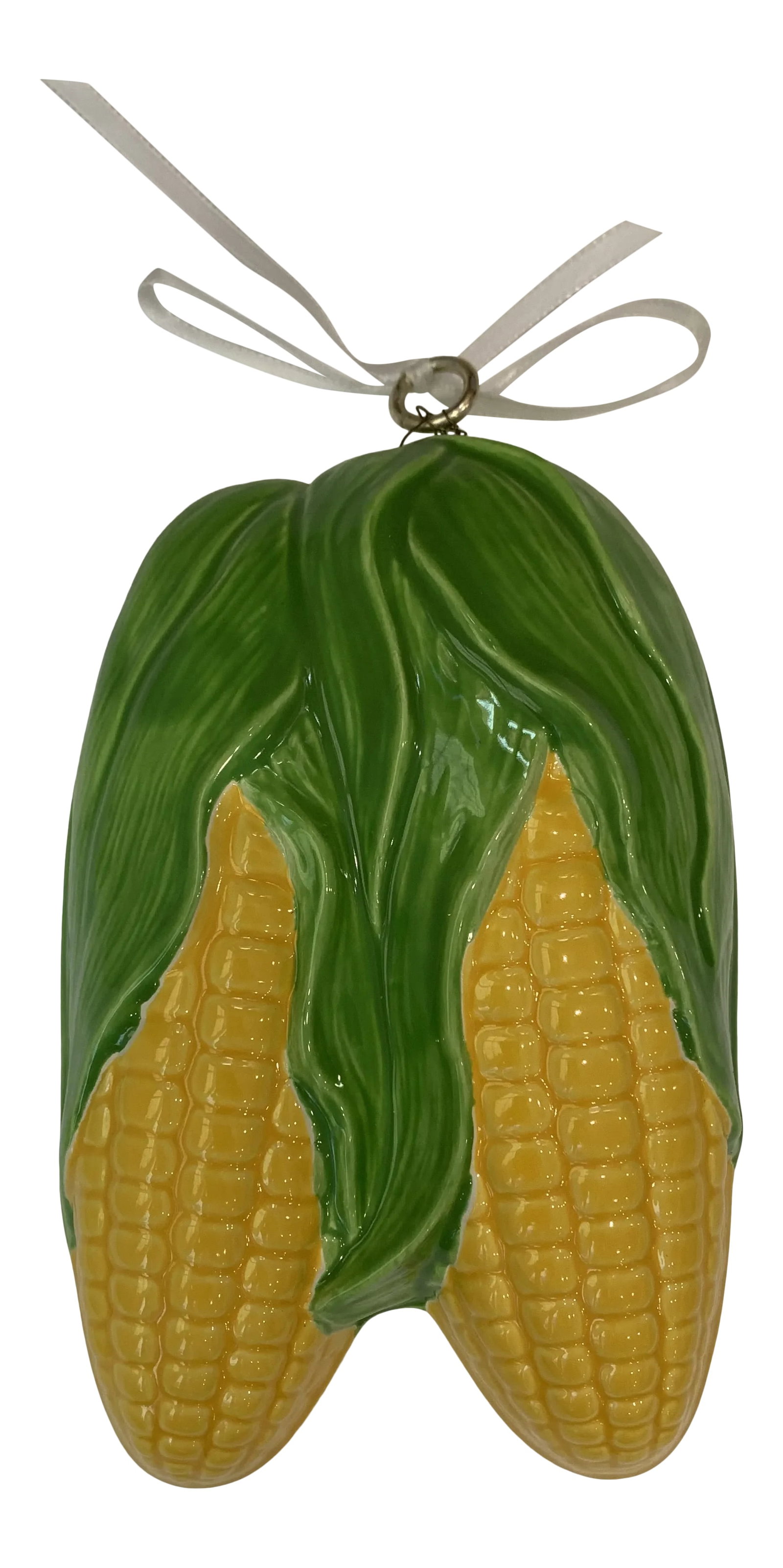 Vintage Ceramic Mold of Corn: Beautiful Glossy Ceramic Mold of Corn. There is a manufactures sticker -Made in Japan for a company called Cost Plus Inc. This was purchased from Brass Armadillo Antique Mall in Phoenix Az. in 2001.