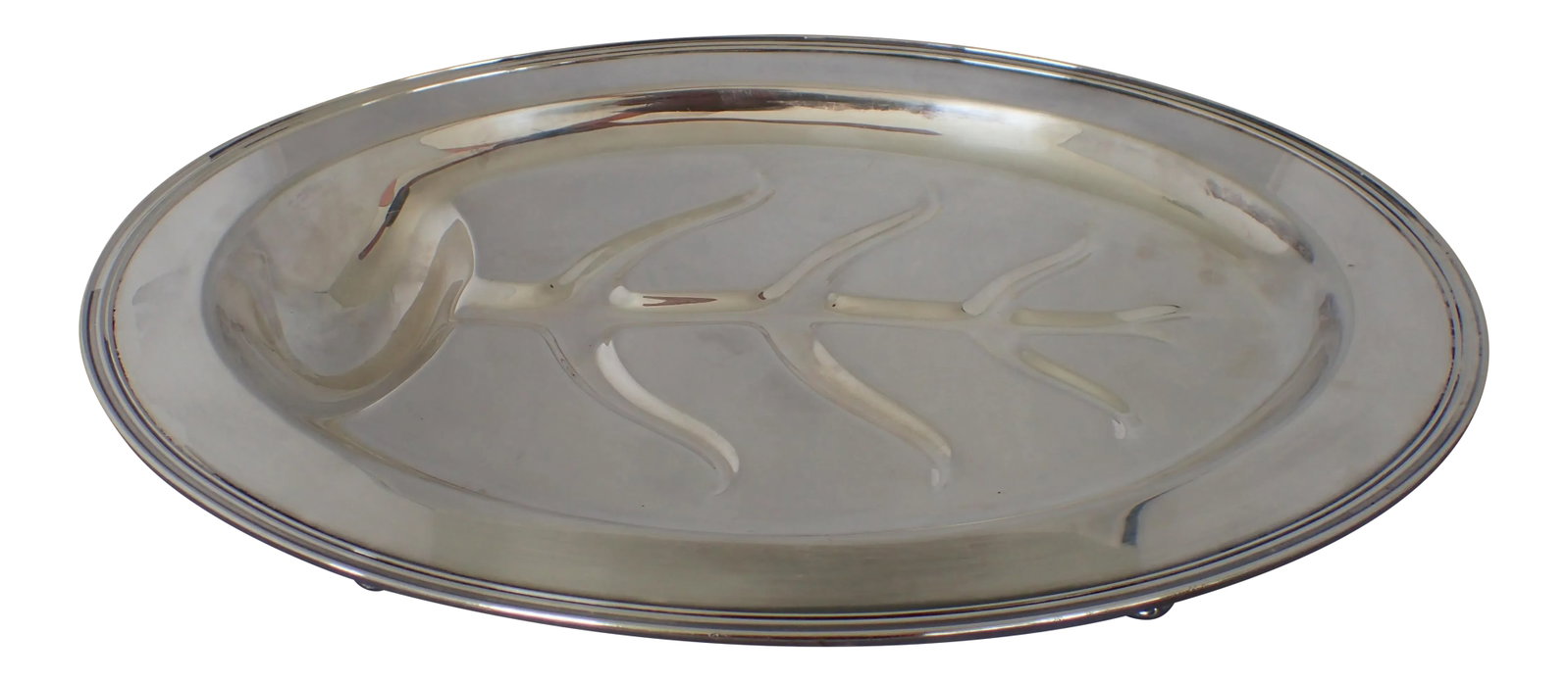 Midcentury Silver Plate Meat Tray: Midcentury well made ,heavy silver plate meat tray, no makers mark in excellent condition, Condition: Alterations: Original Condition Unaltered Imperfections: Some Imperfections Condition Notes: