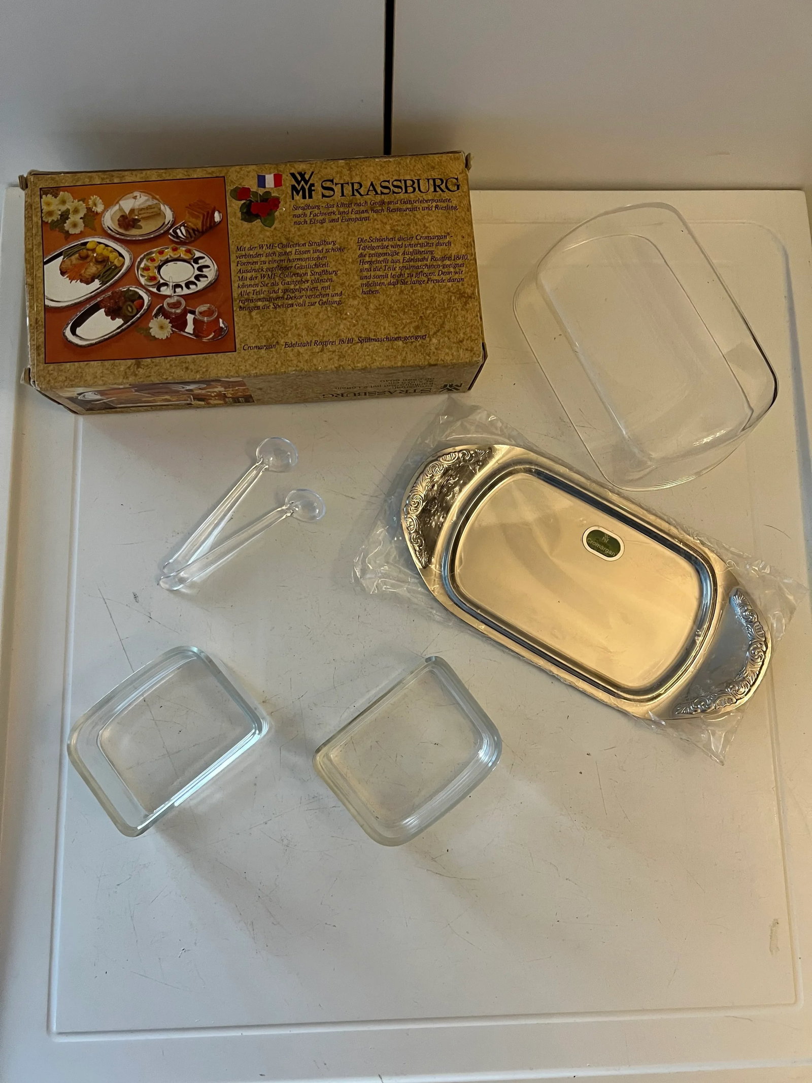 1960s Condiment or Jam Serving Set by Strassburg- 3 Pieces - 2