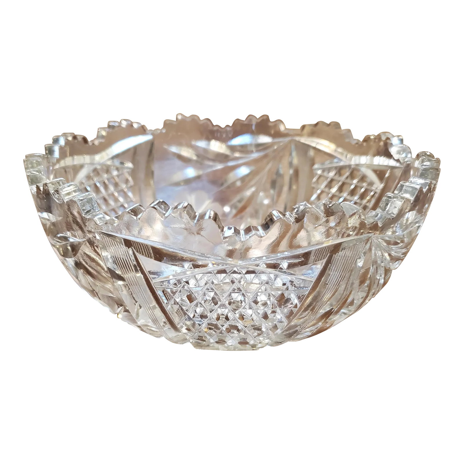 American Brilliant Cut Crystal Fruit Bowl (1 of 10)