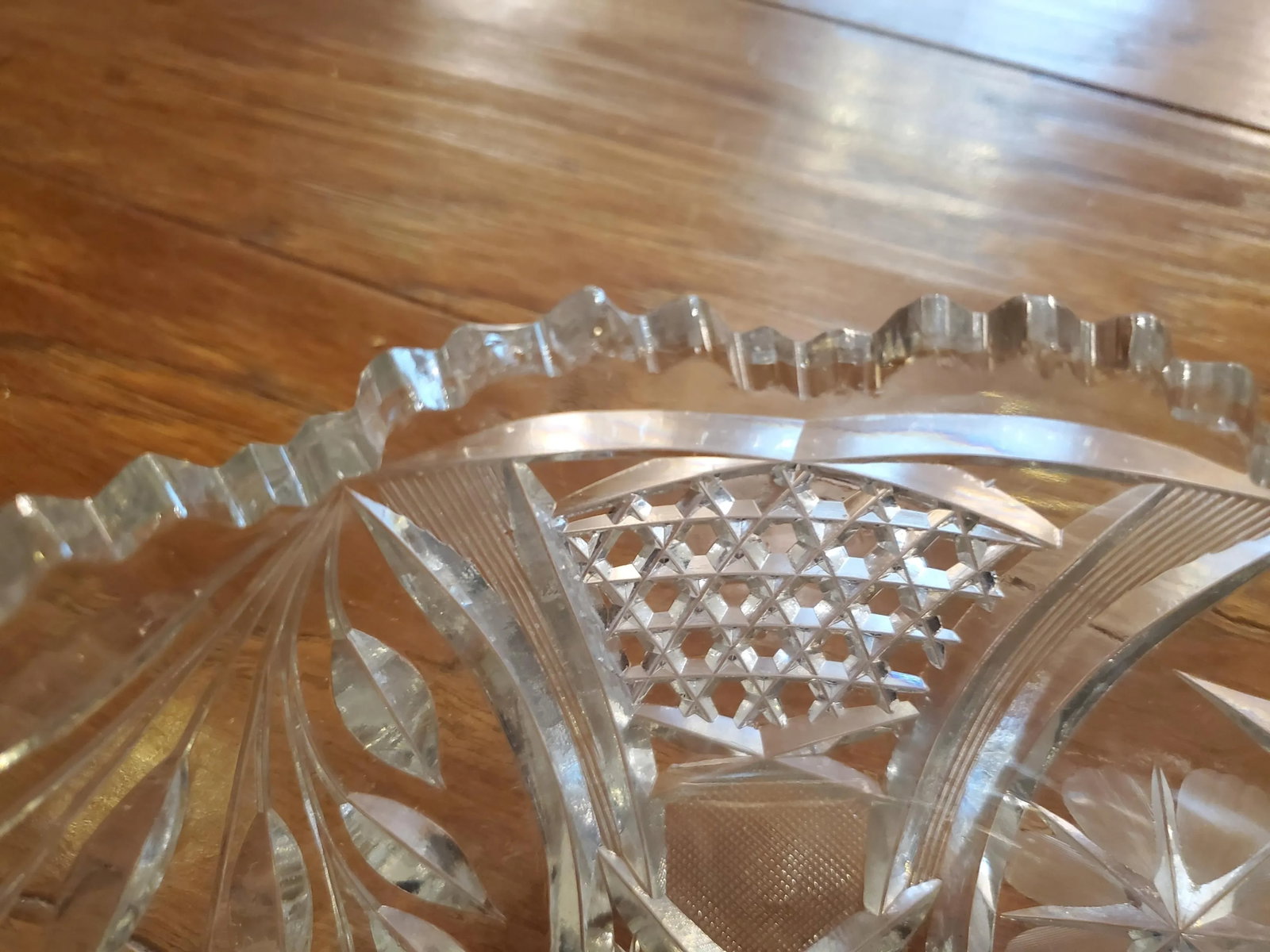 American Brilliant Cut Crystal Fruit Bowl - 3
