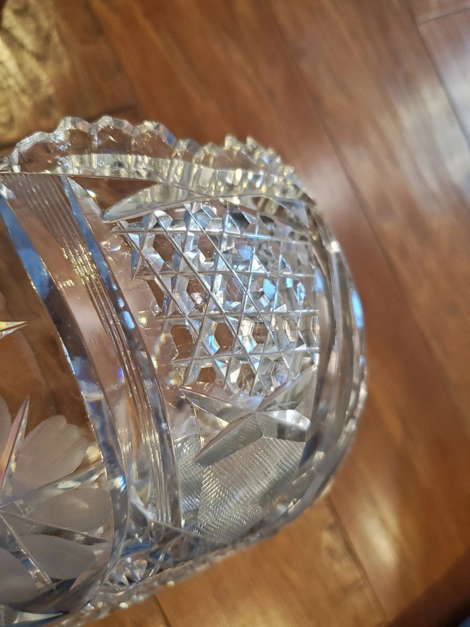 American Brilliant Cut Crystal Fruit Bowl - 4