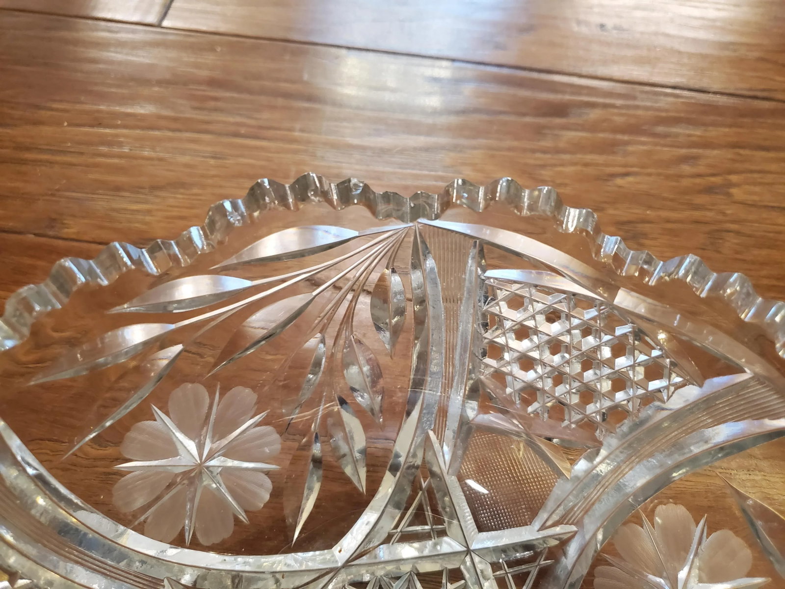 American Brilliant Cut Crystal Fruit Bowl - 5