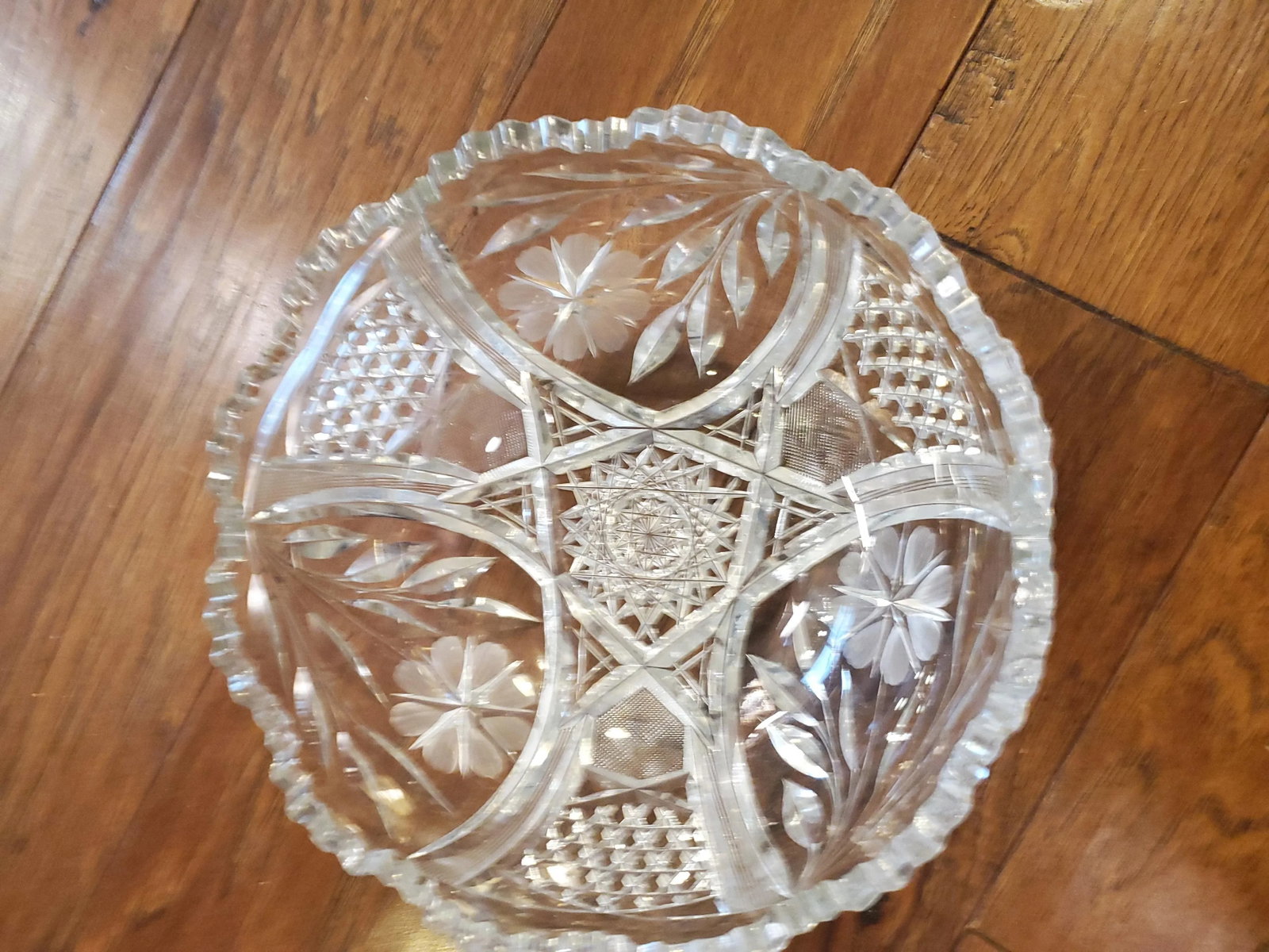 American Brilliant Cut Crystal Fruit Bowl - 7