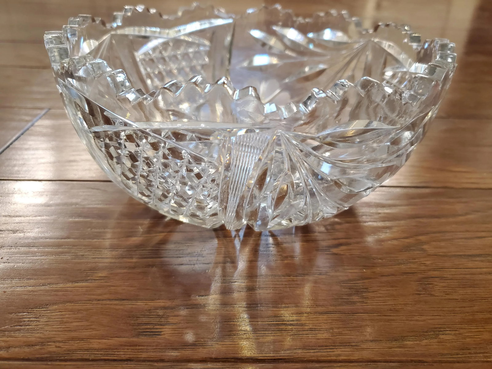 American Brilliant Cut Crystal Fruit Bowl - 9