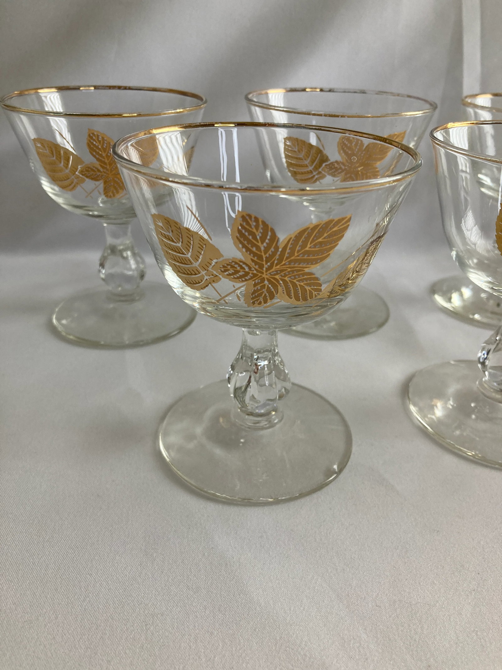 Vintage Golden Leaves Glasses, Set of 8 - 2