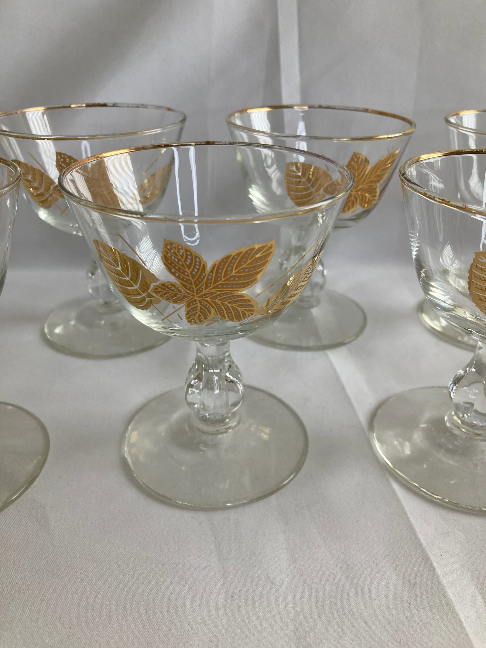 Vintage Golden Leaves Glasses, Set of 8 - 3