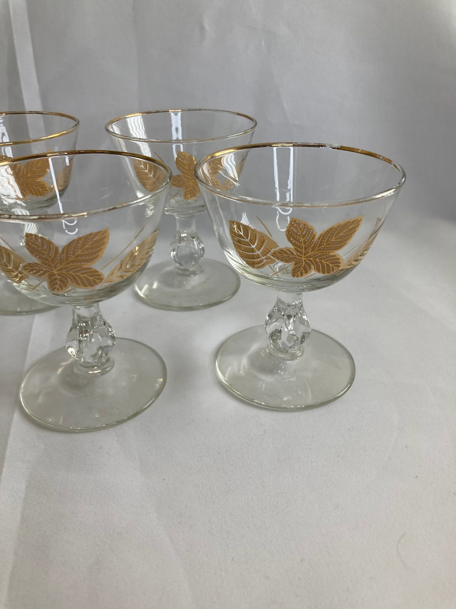 Vintage Golden Leaves Glasses, Set of 8 - 4