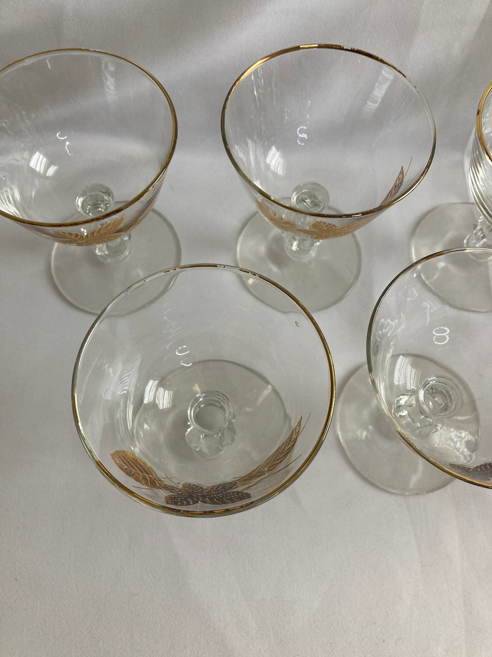 Vintage Golden Leaves Glasses, Set of 8 - 6
