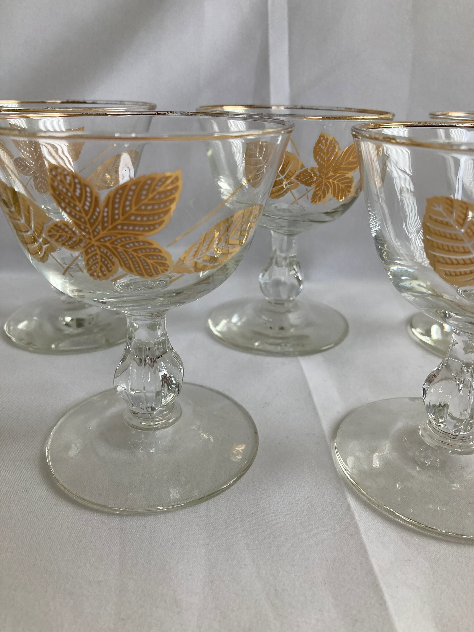 Vintage Golden Leaves Glasses, Set of 8 - 7