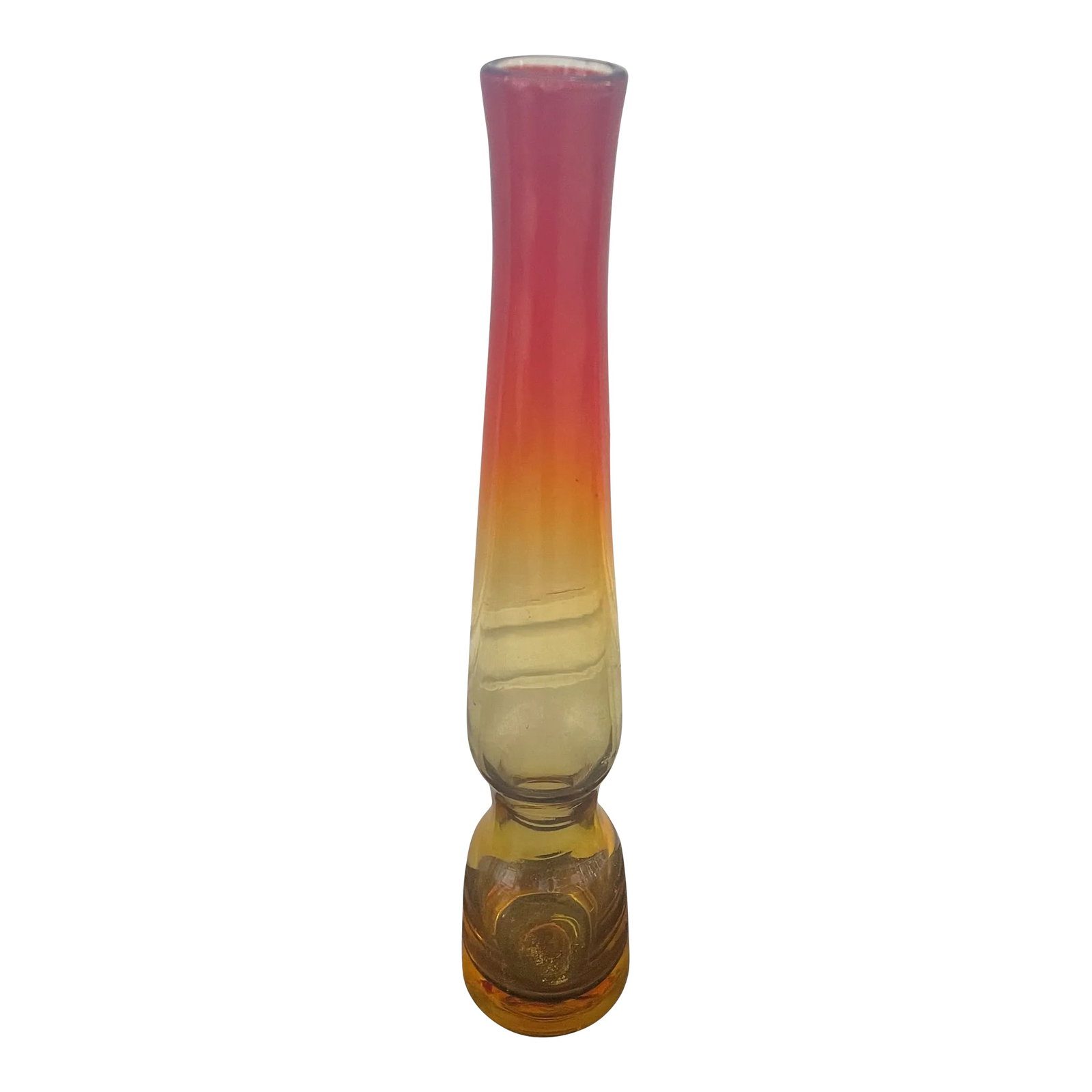 Contemporary Greenwich Flint Craft Ombre Glass: Greenwich Flint Craft Glass Ombre - Yellow - Red - Orange Condition: Alterations: Original Condition Unaltered Imperfections: Some Imperfections Condition Notes: Excellent Condition Origin: United