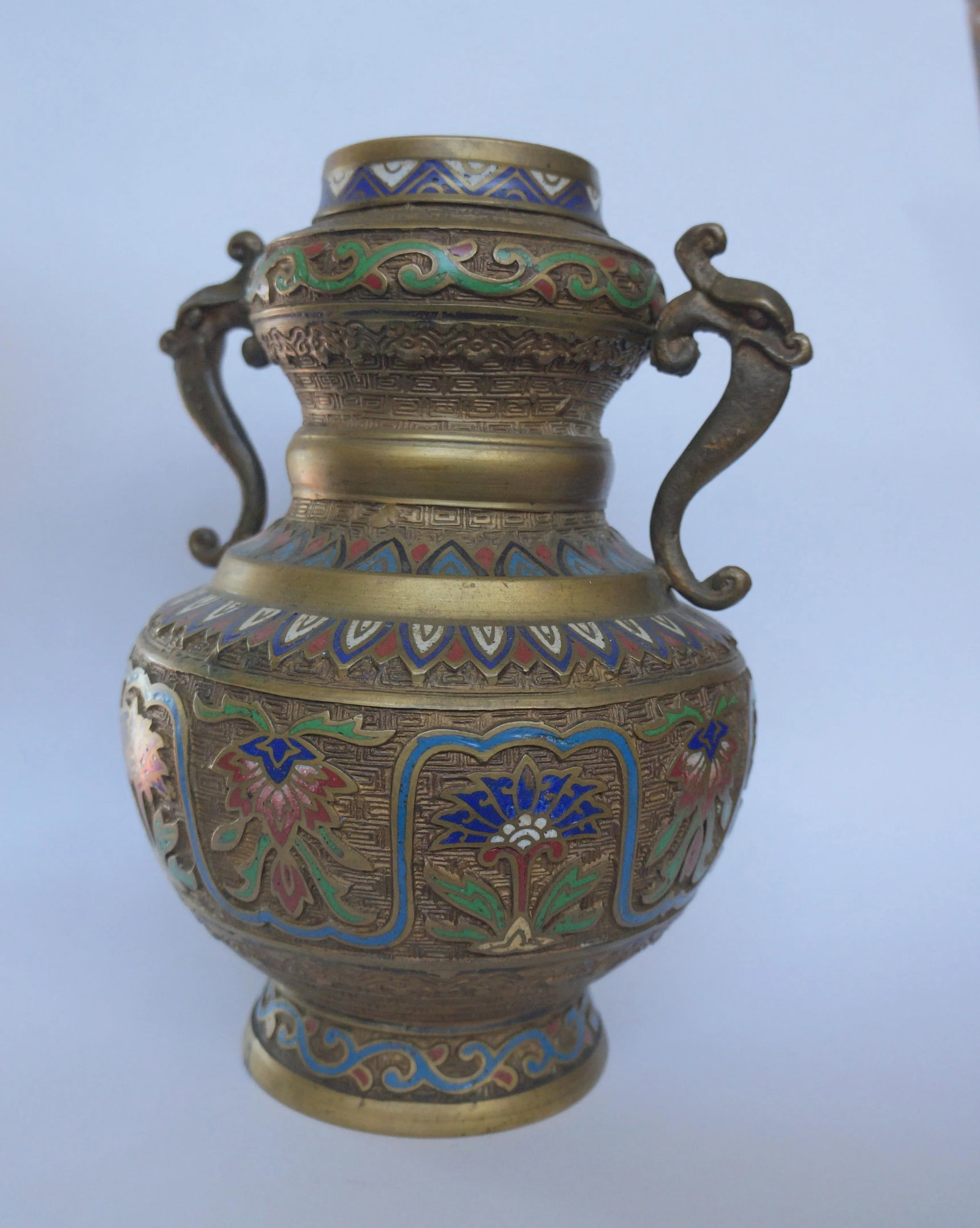 Vintage Japanese Champleve Vase - 3