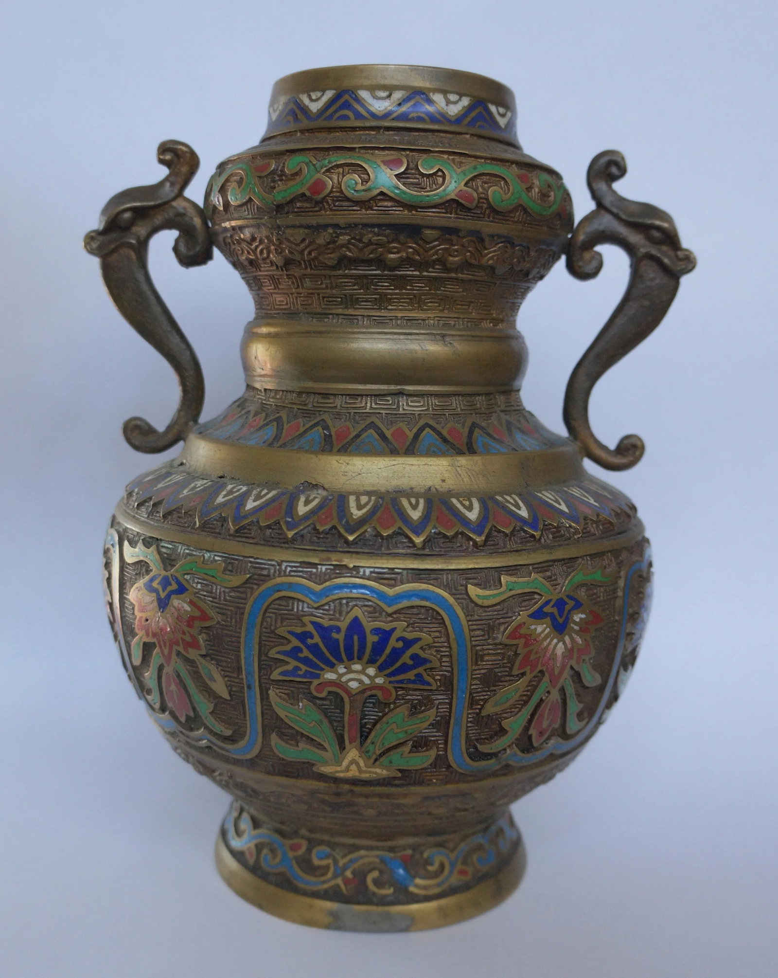 Vintage Japanese Champleve Vase - 9