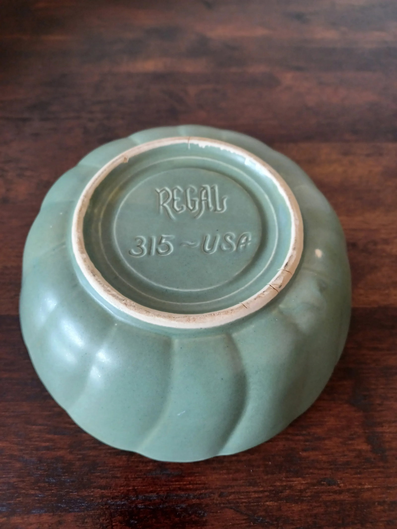 Vintage Regal 315-Usa Scalloped Pottery Bowl - 3