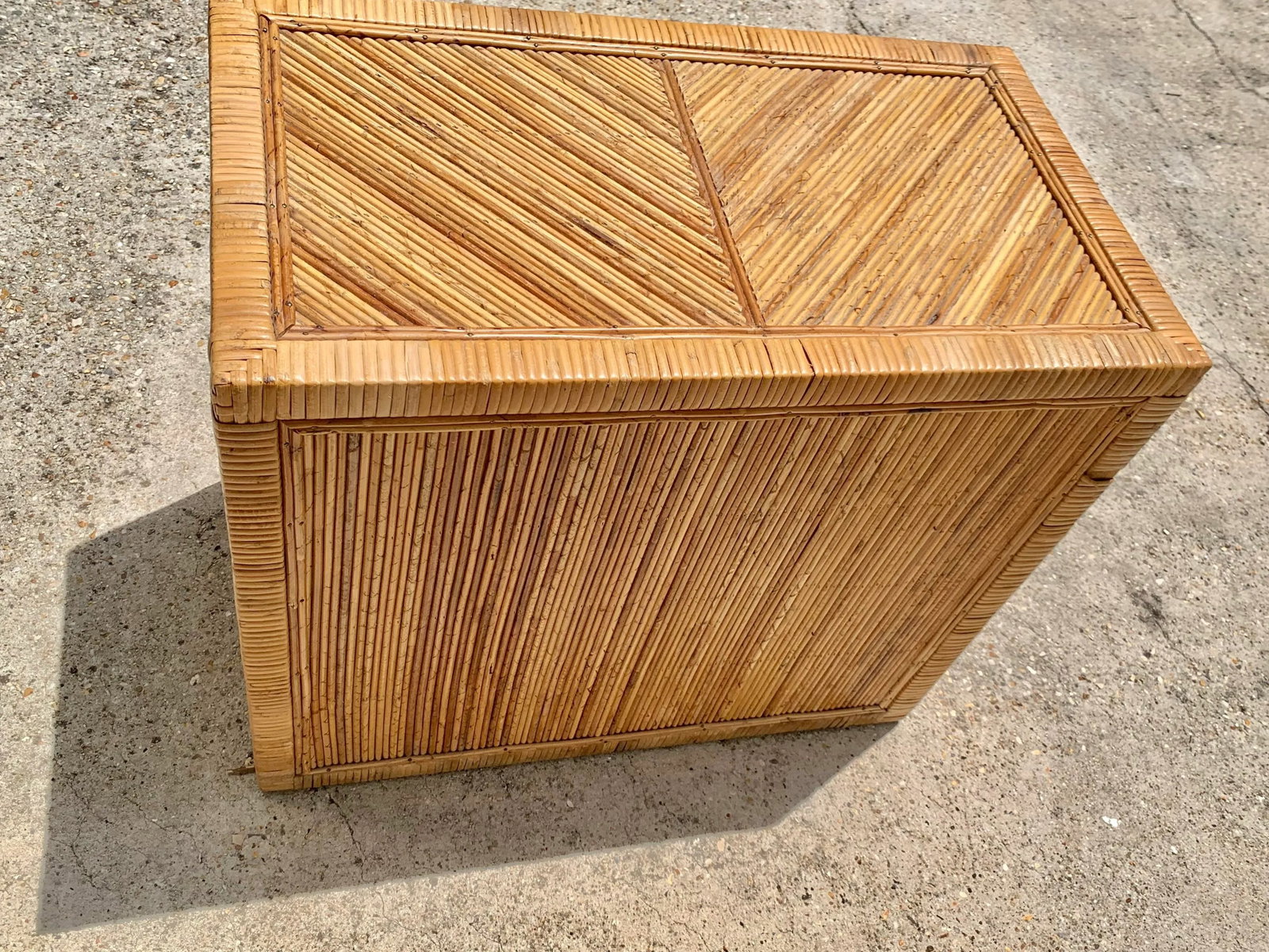 Vintage Gabriella Crespi Style Pencil Reed Bamboo Three Drawer Chest of Drawers - 7