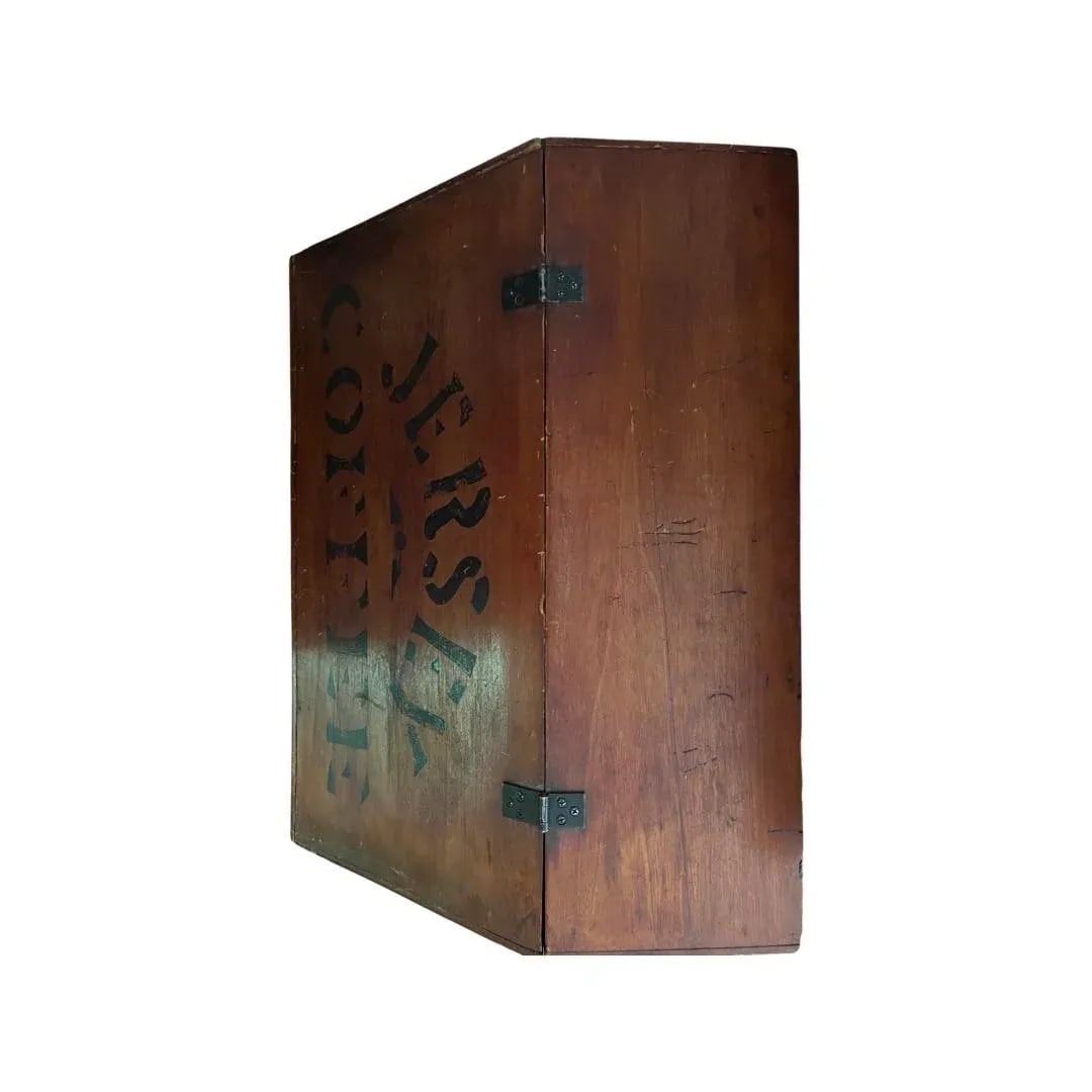 Large Antique Primitive "Jersey Coffee" 100 Lb Storage Bin, Original Paint - 7