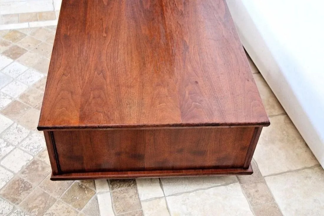 1960s Vintage Mid Century Modern Coffee Table With Cabinet on Rollers Custom Made - 5